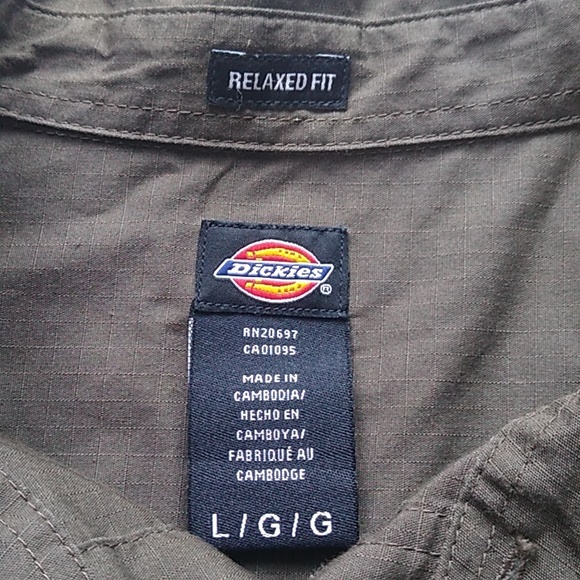 DICKIE RELAXED FIT SHORT SLEEVE SHIRT SIZE L MEN GREEN - Picture 3 of 13